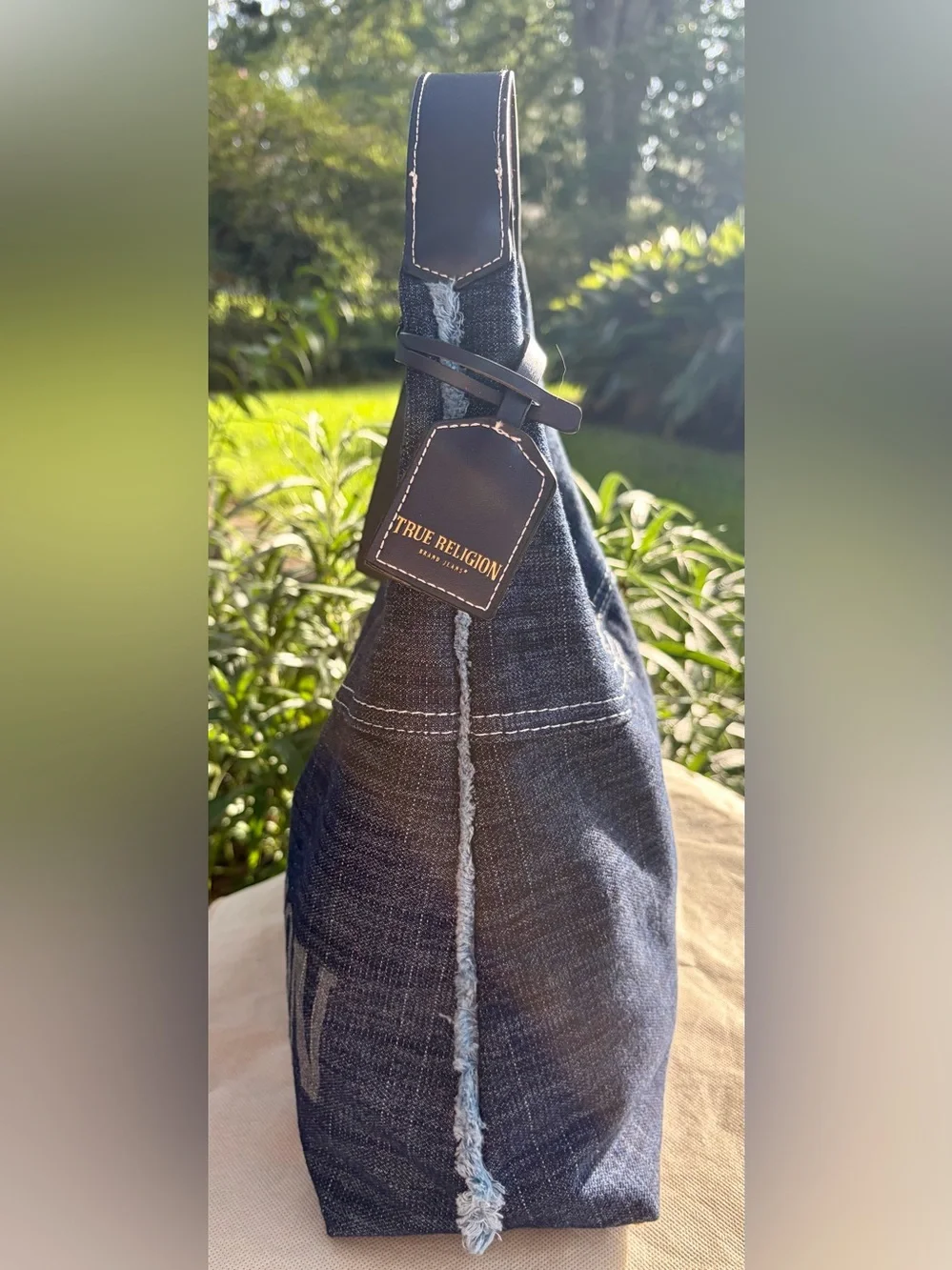 NWT TRUE RELIGION Denim Hobo Bag , Denim Wallet, Jessica S. Sunglasses & Scarf